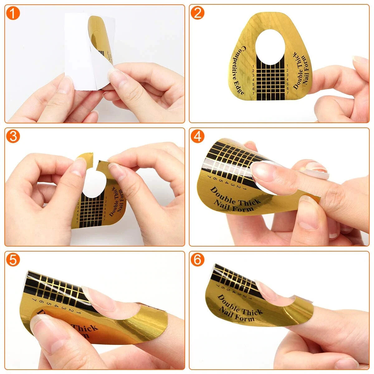 Nail Form Horseshoes for Acrylic & UV Gel Extensions - 100 Pieces