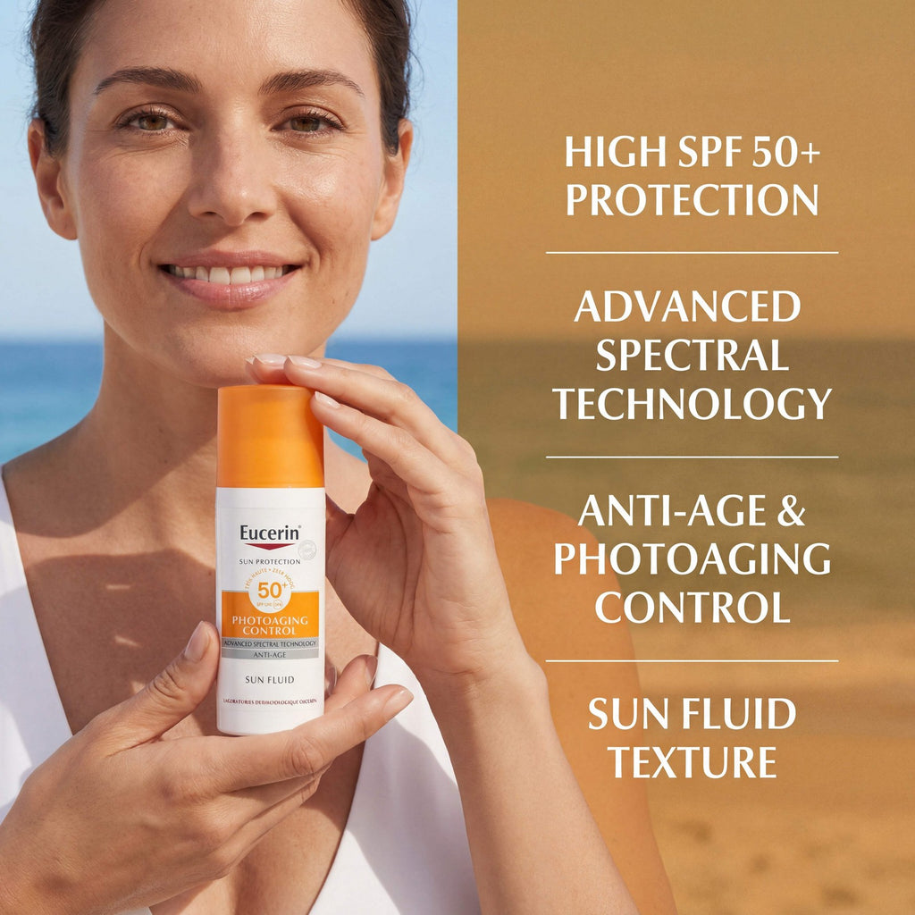 Eucerin SPF50+ Photoaging Control Sun Fluid 50ml - Lightweight Facial Sunscreen