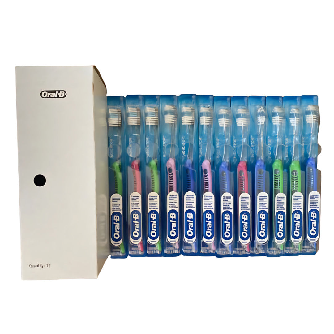 12-Pack Soft Compact Toothbrushes for Sensitive Gums - Indicator Bristles