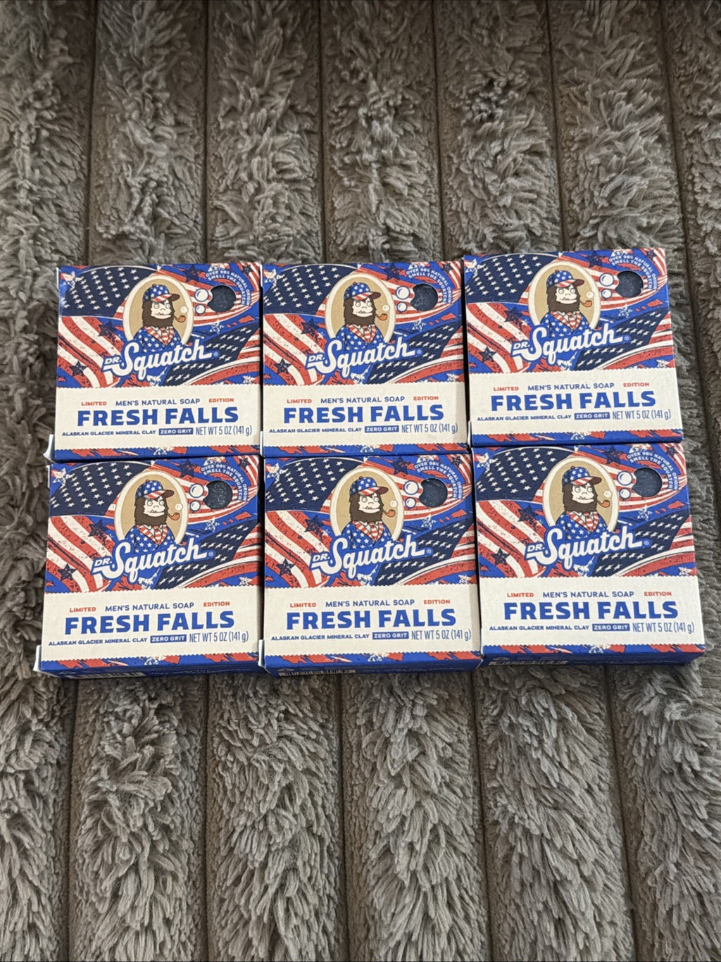 Dr. Squatch Freedom Fresh Deodorant Bar - Limited Edition 2026 Declaration Pack of 6
