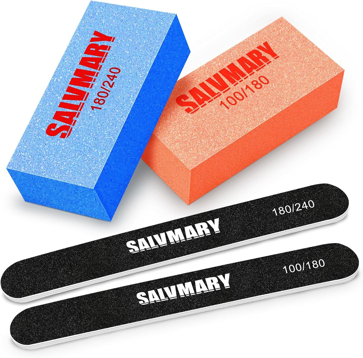 Professional Nail Files and Buffers Set - Double Sided Grit Emery Boards for Manicure & Pedicure