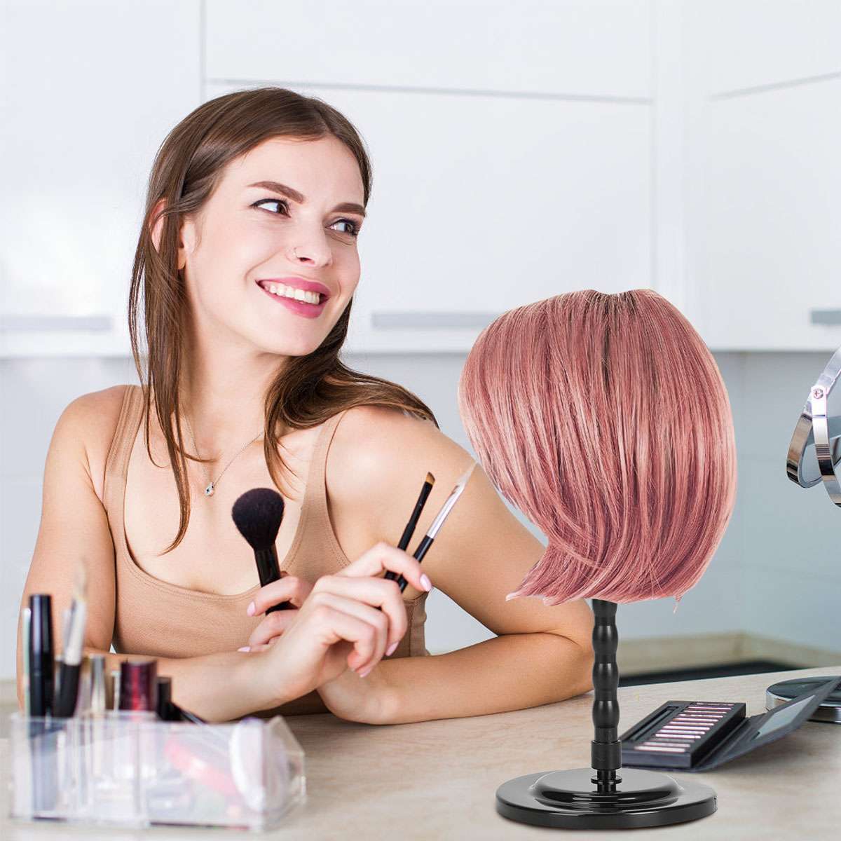 Portable Wig Stand Holder 13.8 Inch for Wigs & Hats - 1/2/3 Pack