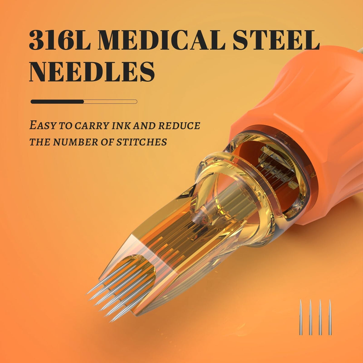 Tattoo Cartridge Needles Round Shader & Liner, 316L Stainless Steel 20Pcs per Box