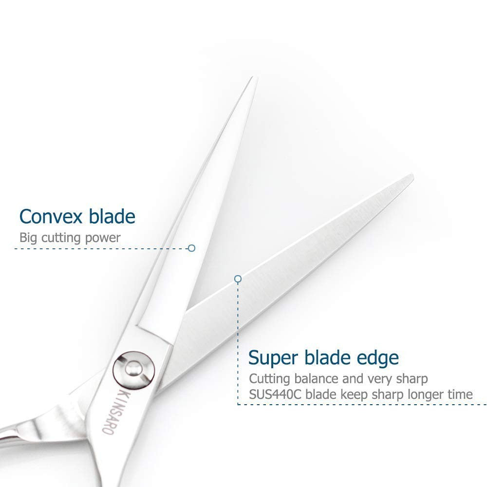 Professional Hair Cutting Scissors - 6 Inch Stainless Steel Grooming Shears