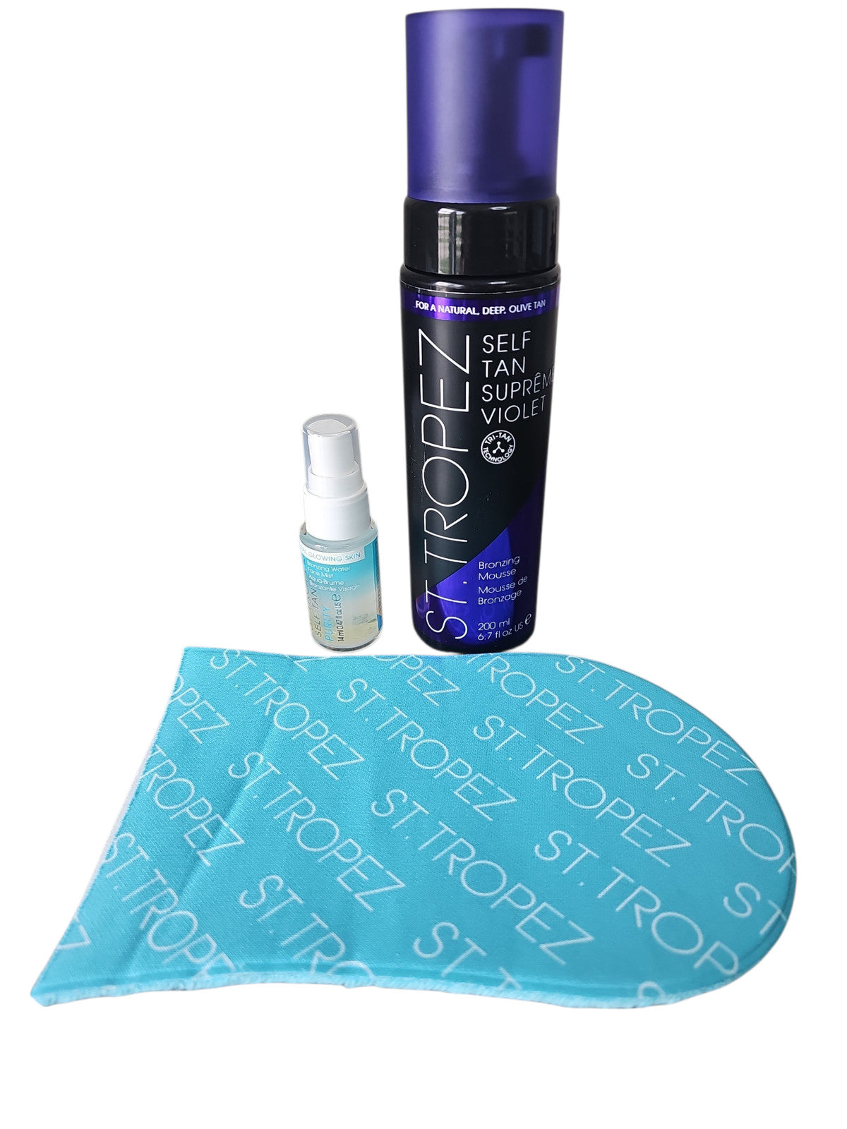 Self Tan Mousse with Bonus Mitt & Bronzing Water - Dark Olive Tan