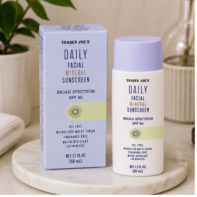 Mineral Sunscreen SPF 40 for Face - Water-Resistant, Oil-Free, Light & Matte Finish - 2 Pack