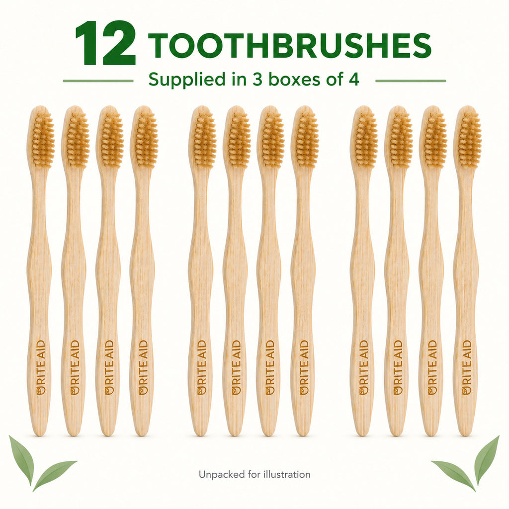 Bamboo Toothbrushes 12 Pack - Soft Bristles for Adults, Natural & BPA-Free