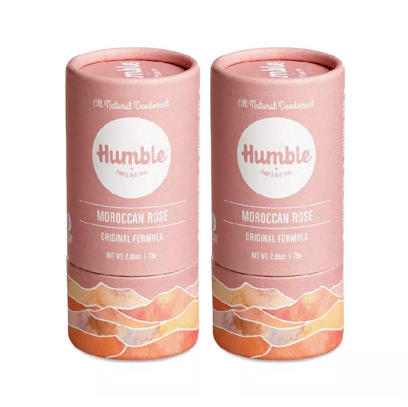 Natural Rose Deodorant Set - 2 Pack, Aluminum-Free, Biodegradable
