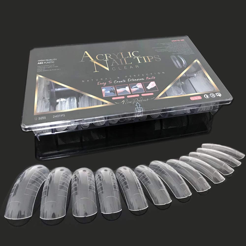240PCS Nail Forms for Poly Gel UV Gel - 12 Size Full Cover Nail Mold Set
