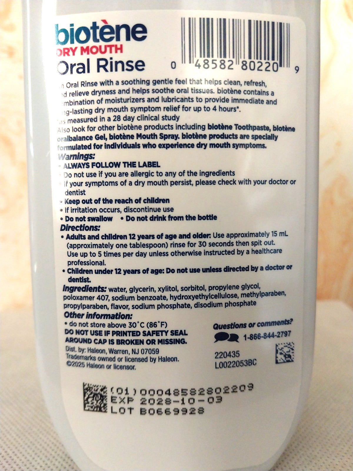Biotene Dry Mouth Oral Rinse Alcohol-Free Long Lasting Mint 8oz - 2 Pack