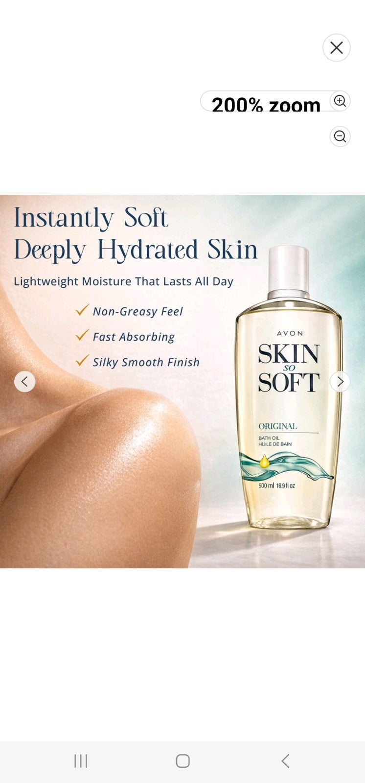 Skin So Soft Original Body Oil 16.9 oz Two Bottles by Avon