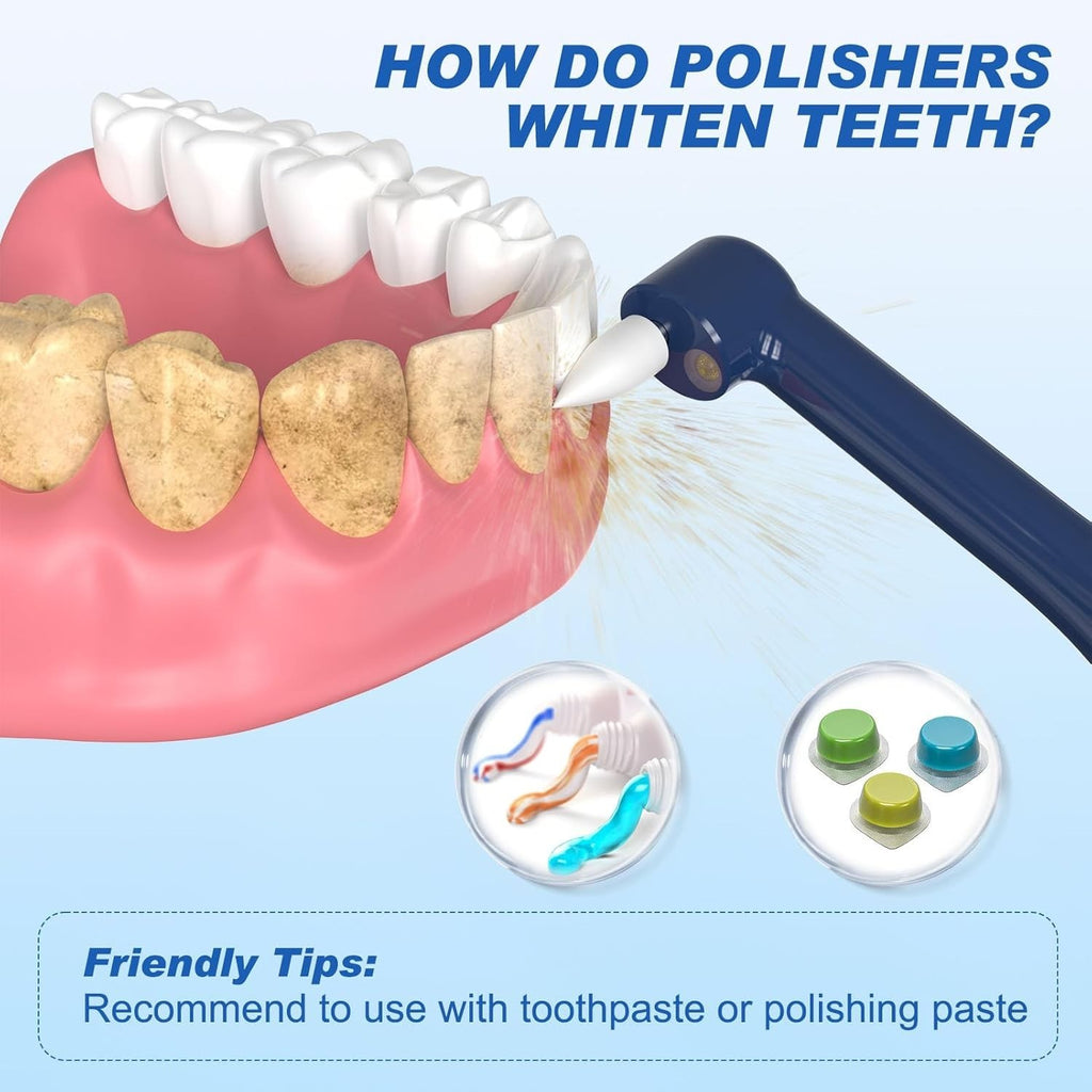 Rechargeable Tooth Polisher Kit with 5 Brush Heads for Stain Removal