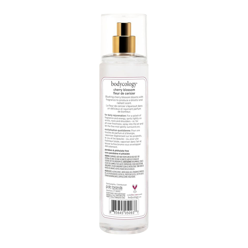 Bodycology Cherry Blossom Body Mist - Long Lasting Floral Fragrance Spray 8oz