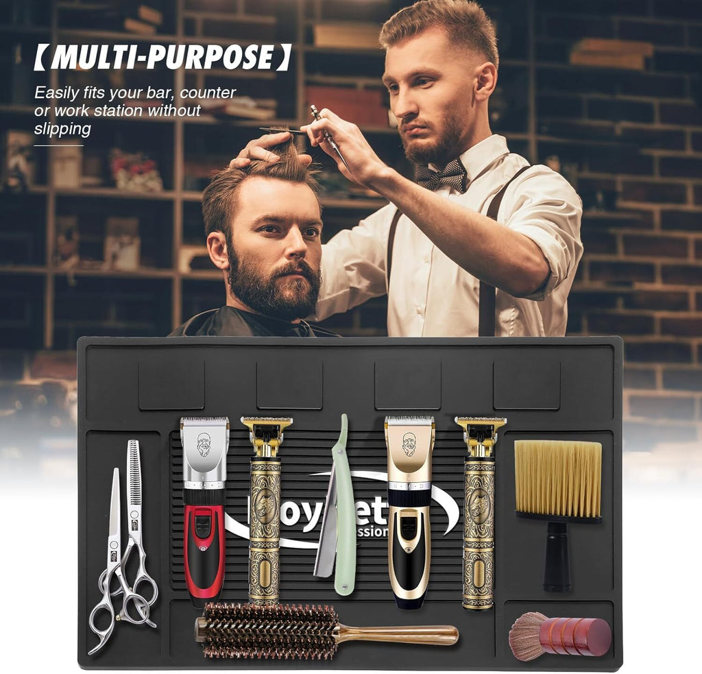 Magnetic Salon Storage Mat for Barber Tools and Scissors - Non Slip Organizer