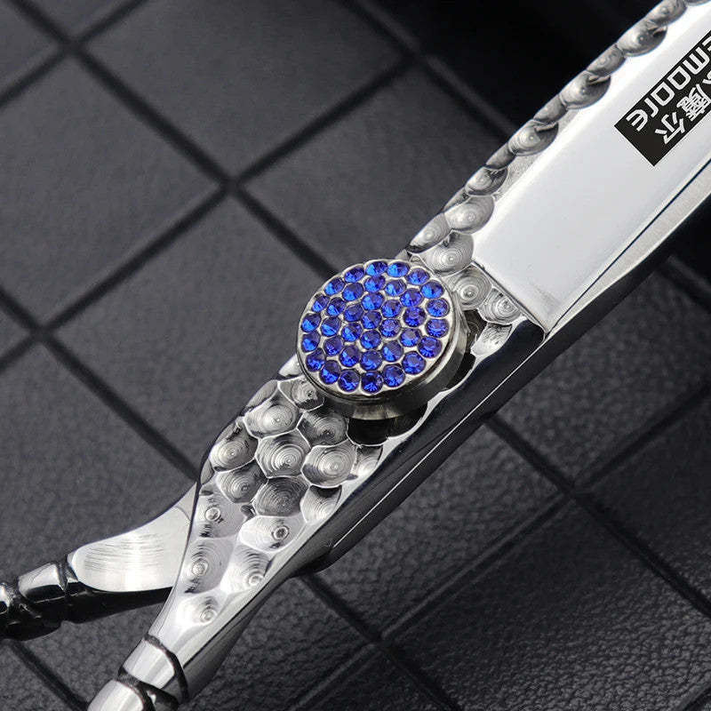 6 Inch Blue Diamond Steel Barber Scissors Sharp Haircut Shears Professional Salon Tool