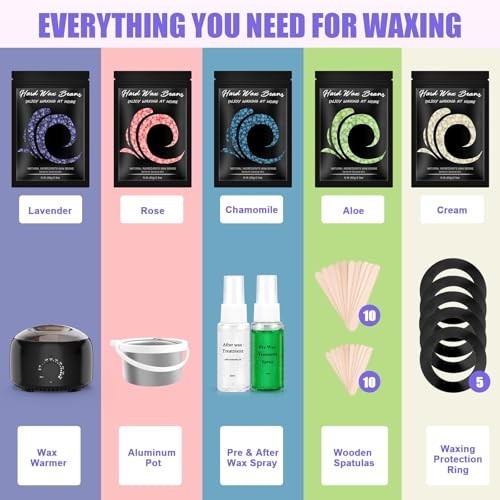 All-in-One Waxing Kit with Hard Wax Warmer & 14oz Beads for Full Body Hair Removal