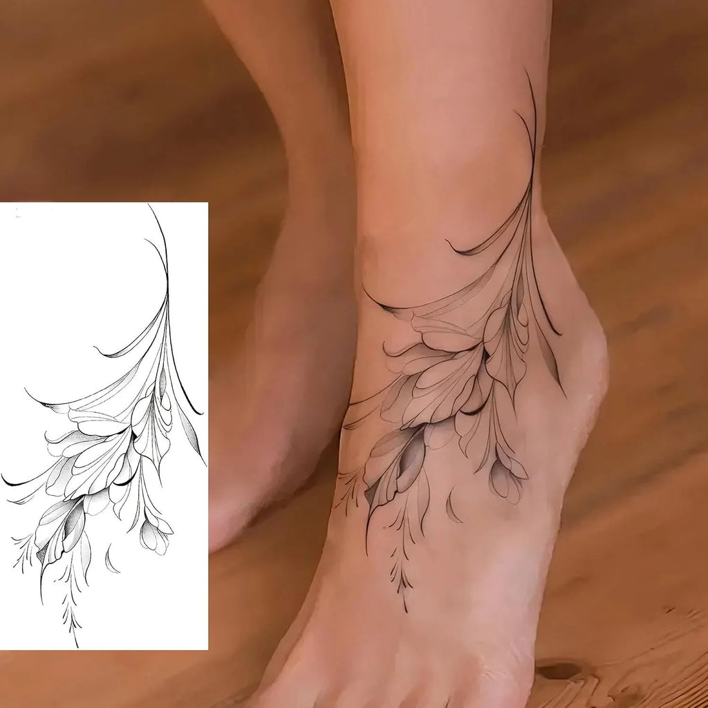 Temporary Tattoos for Women - 12 Sheets Floral Butterfly Rose Flower Designs