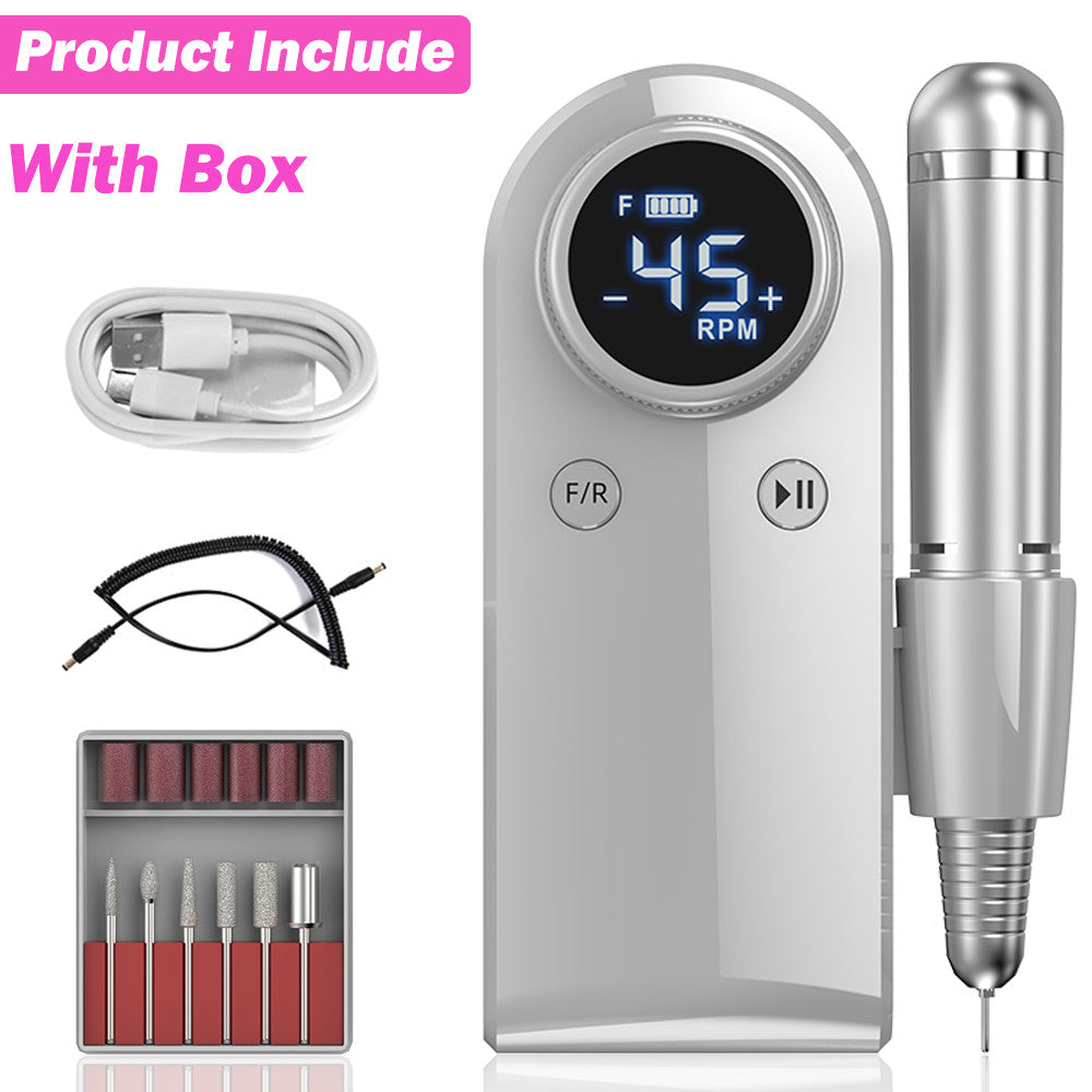 Rechargeable Electric Nail Drill Machine 45000 RPM for Manicure & Pedicure