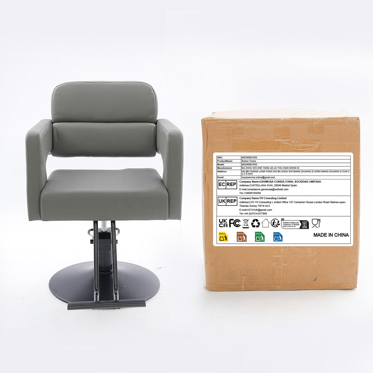 Hydraulic Barber Chair for Hair Stylist Salon & Spa - Heavy Duty, Adjustable