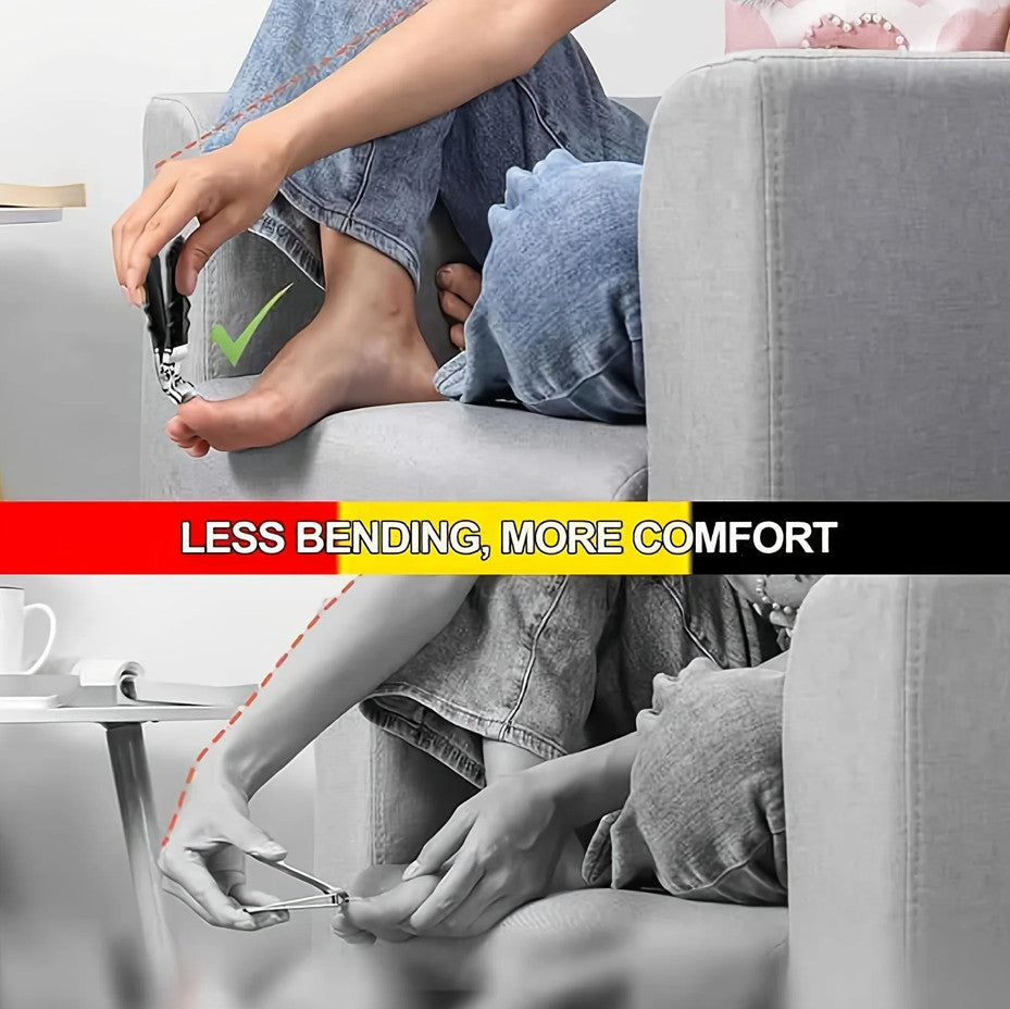 Professional Stainless Steel Toenail Clippers for Seniors Wide Jaw Design