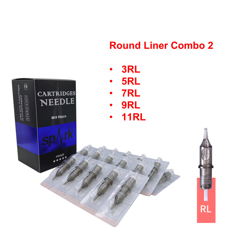 50PCS Disposable Tattoo Cartridge Needles Set for Professional Use - Mix Combo
