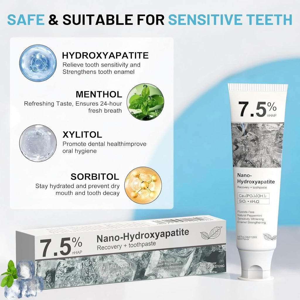 Hydroxyapatite Toothpaste for Enamel Repair and Sensitive Teeth - 7.5%