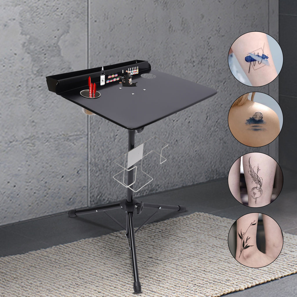 Stainless Steel Adjustable Tattoo Workstation Table - Portable Tattoo Workbench