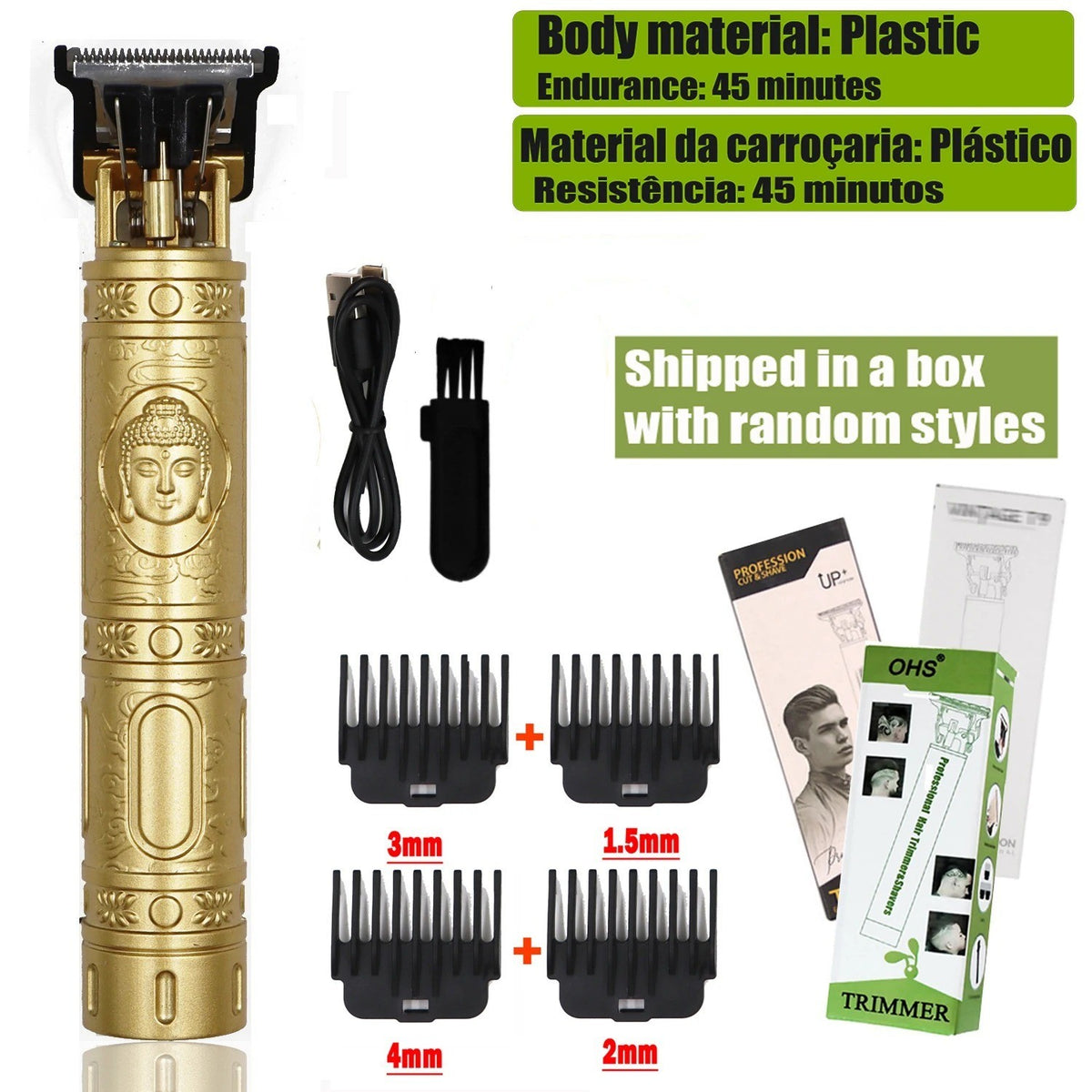Rechargeable Cordless Hair Clipper and Beard Trimmer for Men