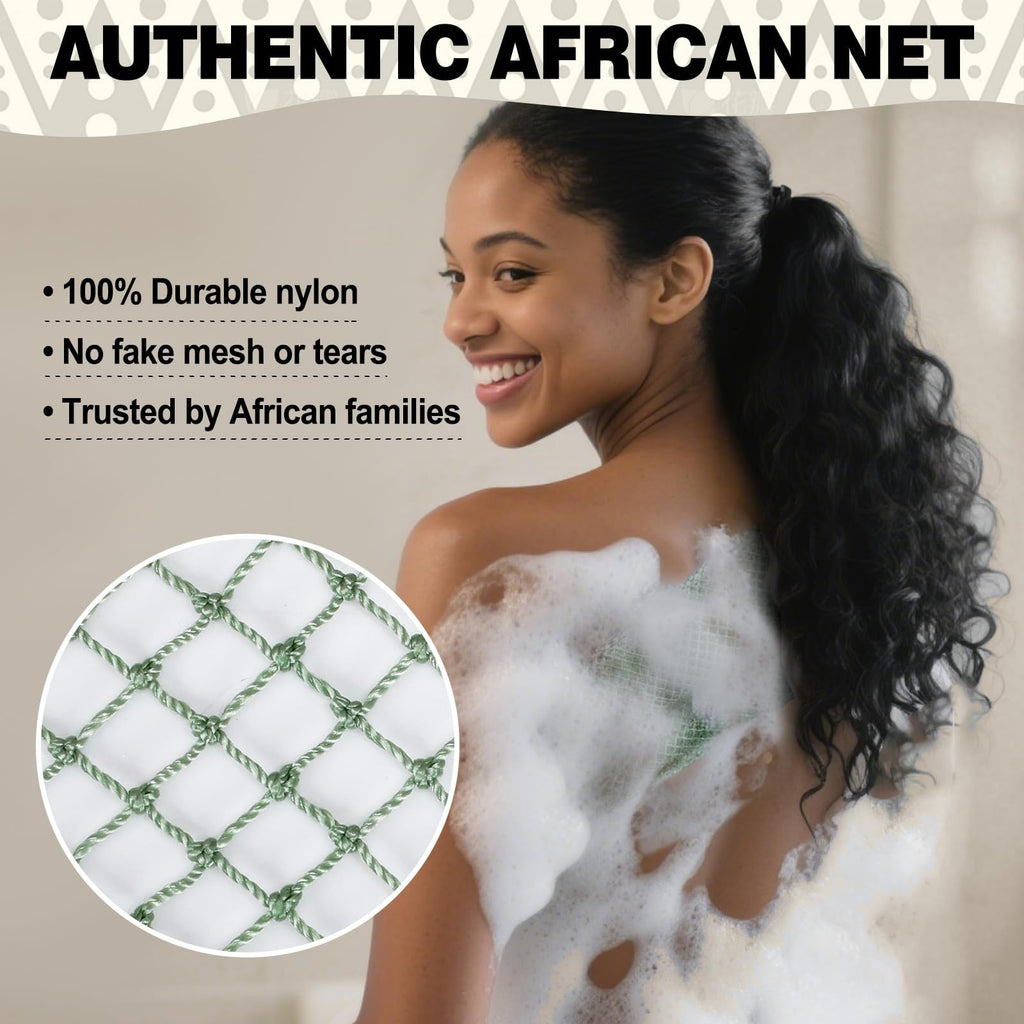 African Net Bath Sponge 42 Inches Long Exfoliating Shower Loofah - Vibrant Colors