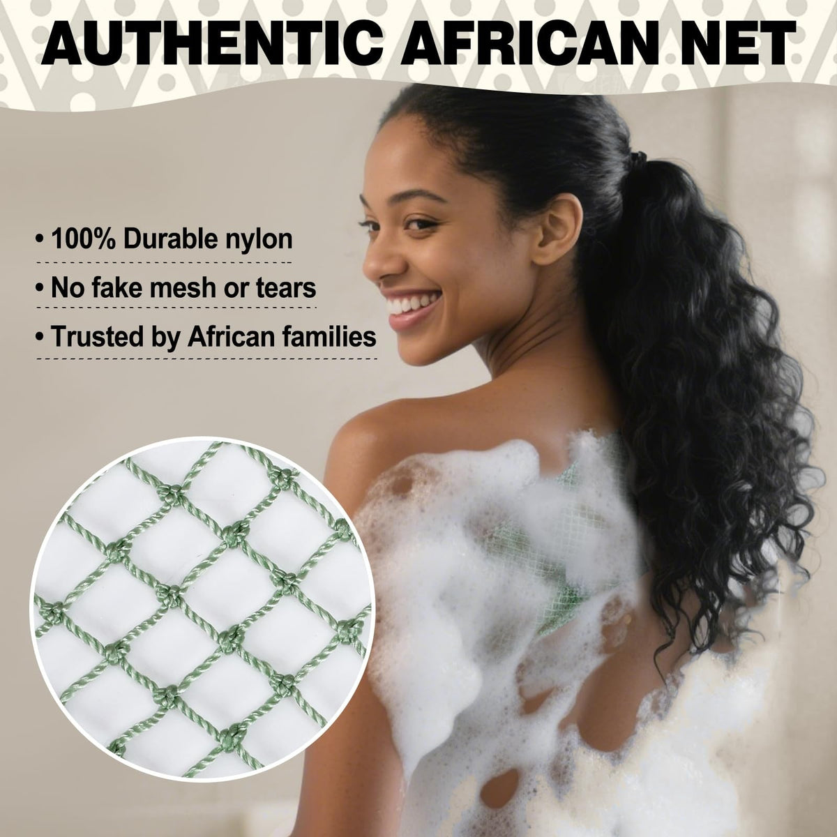 African Net Bath Sponge 42 Inches Long Exfoliating Shower Loofah - Vibrant Colors