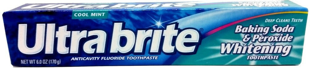 12-Pack Ultra Brite Cool Mint Toothpaste with Baking Soda & Peroxide 4.2oz