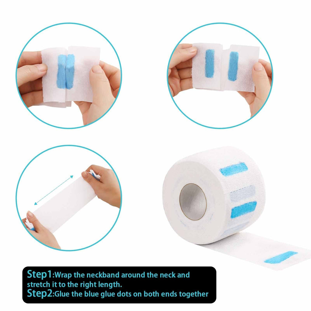 Disposable Barber Neck Strips - Soft, Absorbent Hair Cutting Protectors, 5 Rolls