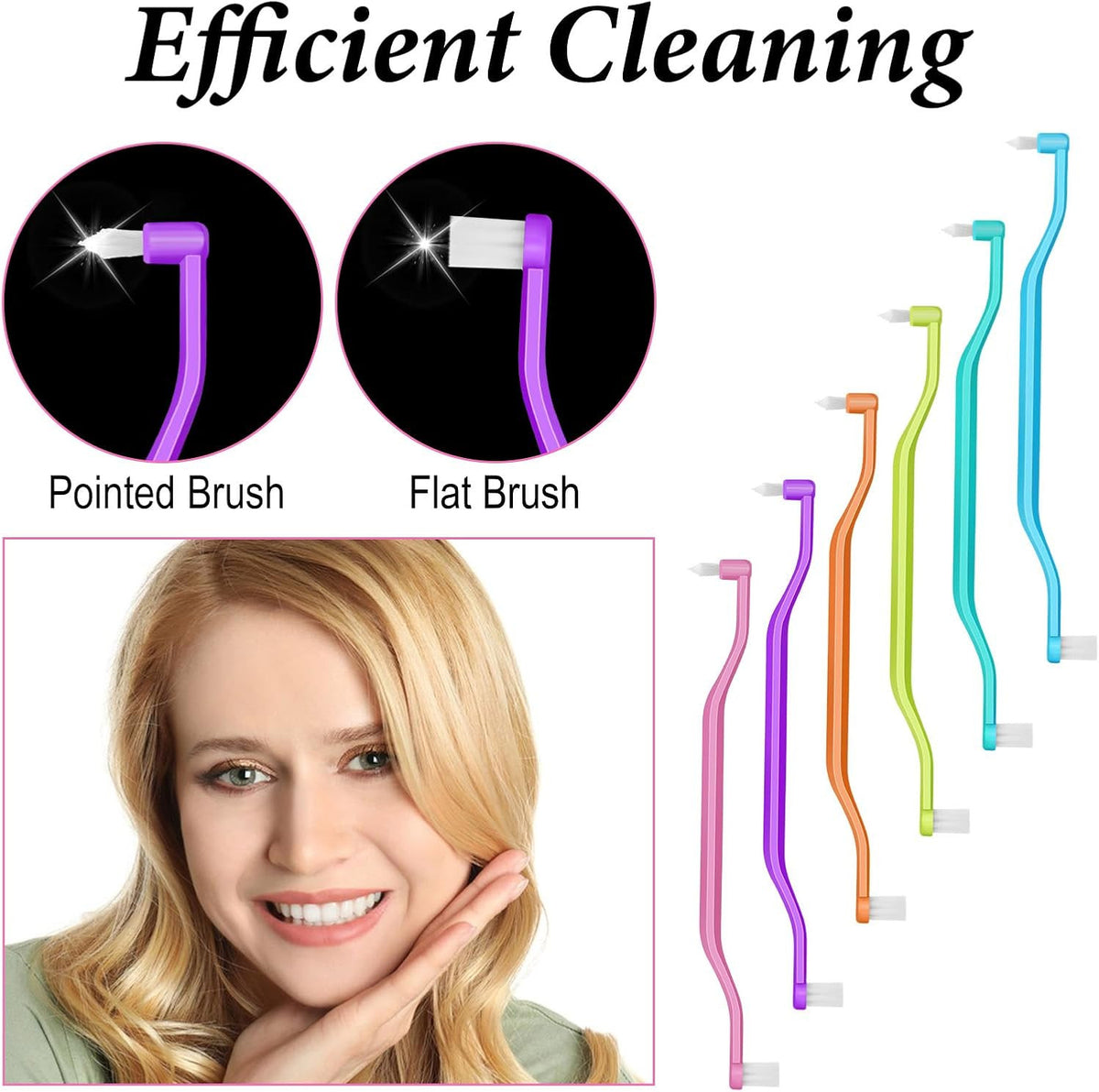 6 Pcs Small Head Orthodontic Interdental & Toothbrush Set for Deep Cleaning