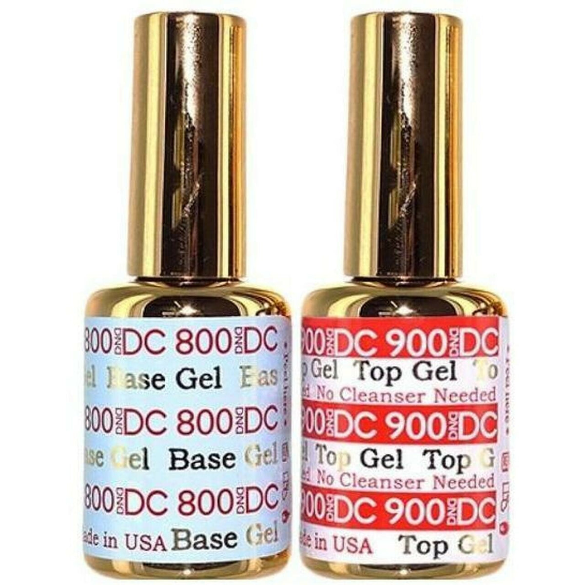 DND Gel Top Coat No Cleanse & Base Coat Set - Soak Off Gel Polish
