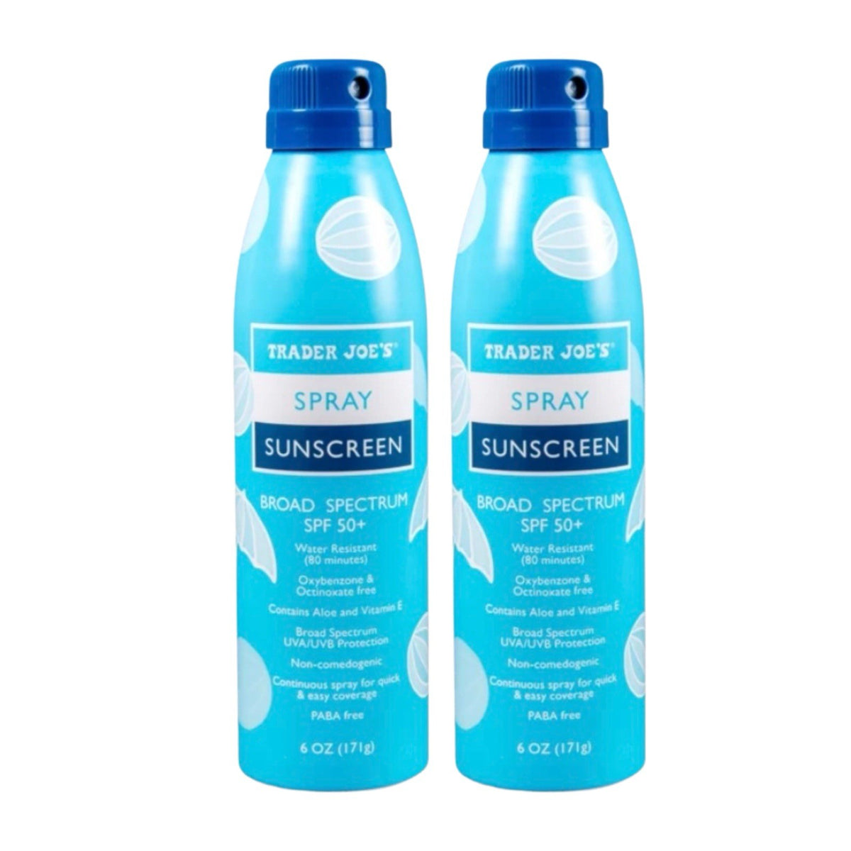 SPF 50+ Broad Spectrum Sunscreen Spray with Aloe & Vitamin E - Water Resistant, 6 oz Pack of 2