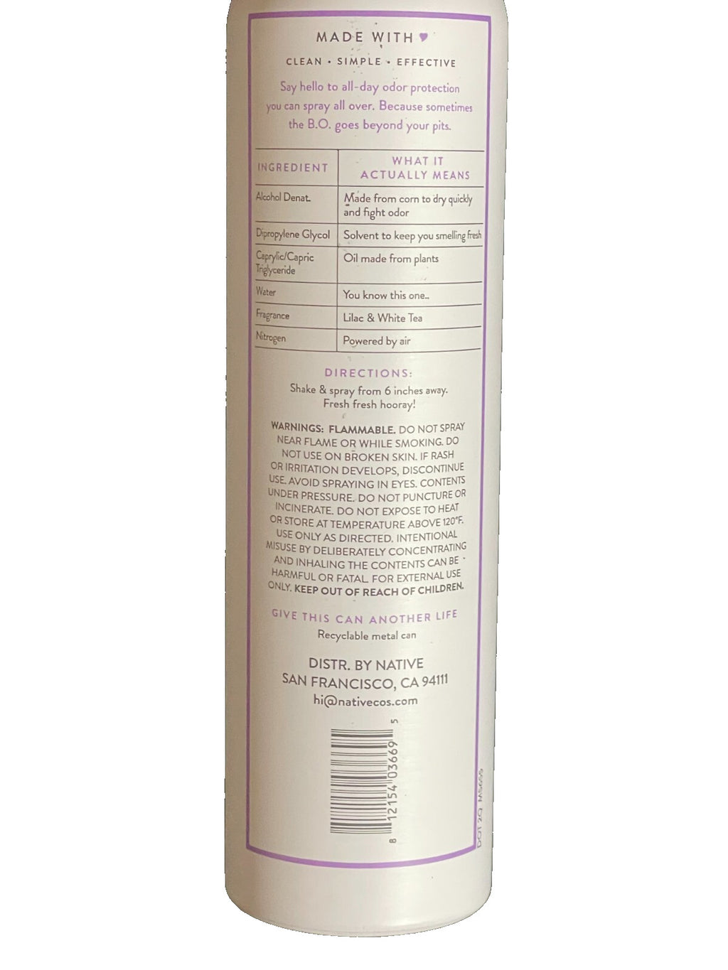 Native Lilac & White Tea Deodorant Bundle - 3.5 oz, 3 Pack