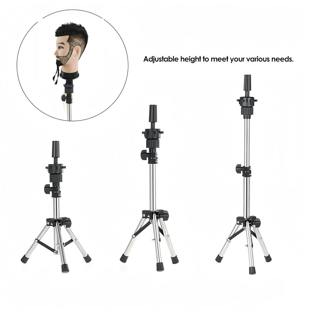 Adjustable 25-Inch Wig Mannequin Head Stand Tripod for Hat and Wig Display