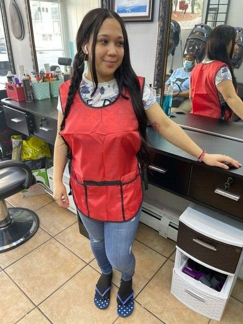 Unisex Hairdressing Cape Salon Apron for Barbers & Hairstylists - Red