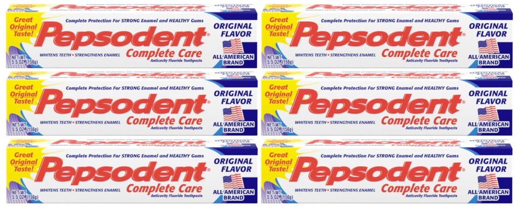 Pepsodent Complete Care Toothpaste - Original Flavor, 5.5 oz, Pack of 6
