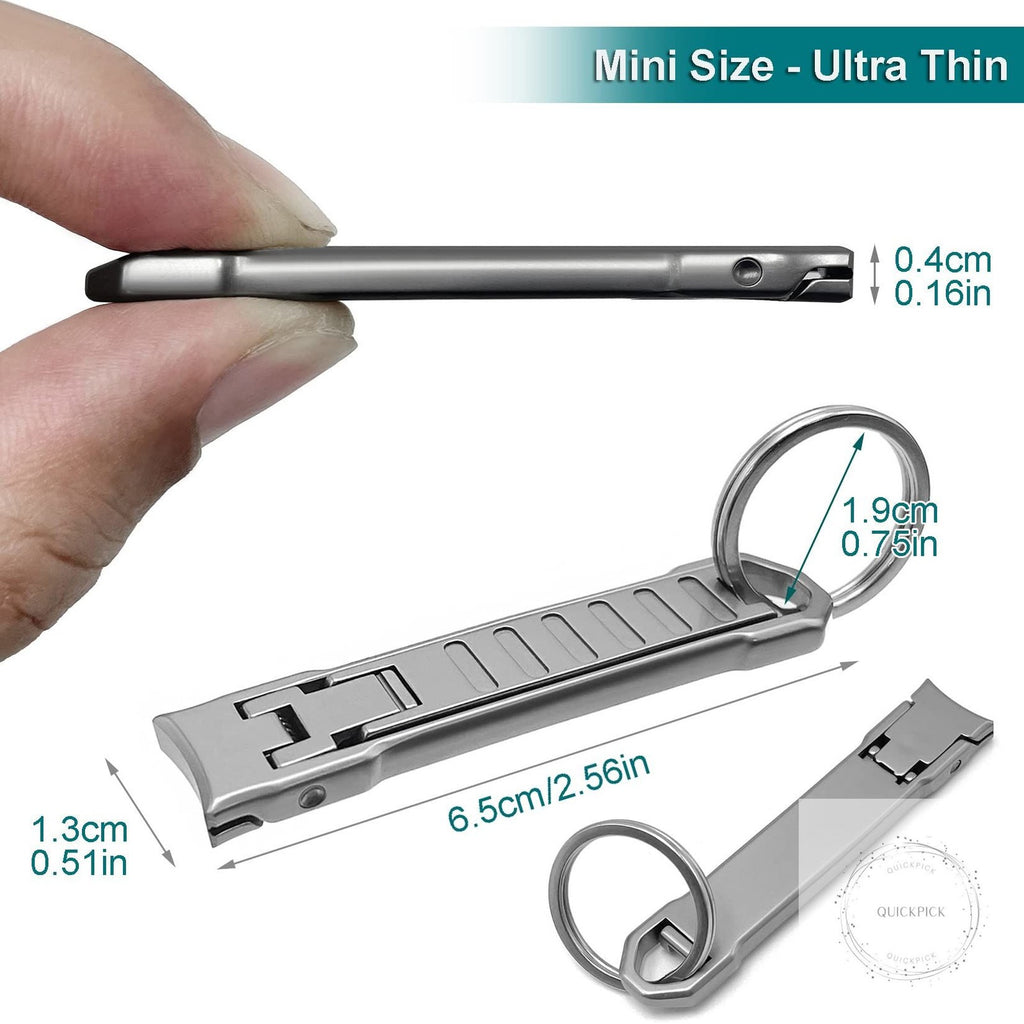 Ultra-Thin Mini Travel Nail Clippers Set with Nail File & Case