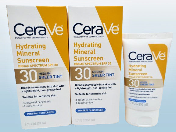 Mineral Sunscreen SPF 30 Sheer Tint 1.7 Oz - Hydrating Sunblock for Face & Body