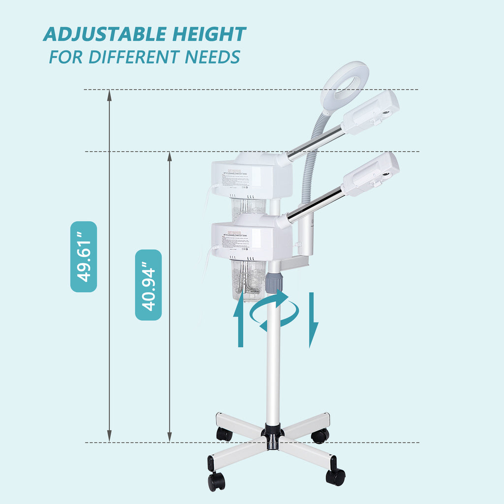 2-in-1 Facial Steamer with Magnifying Lamp and Hot Mist Function