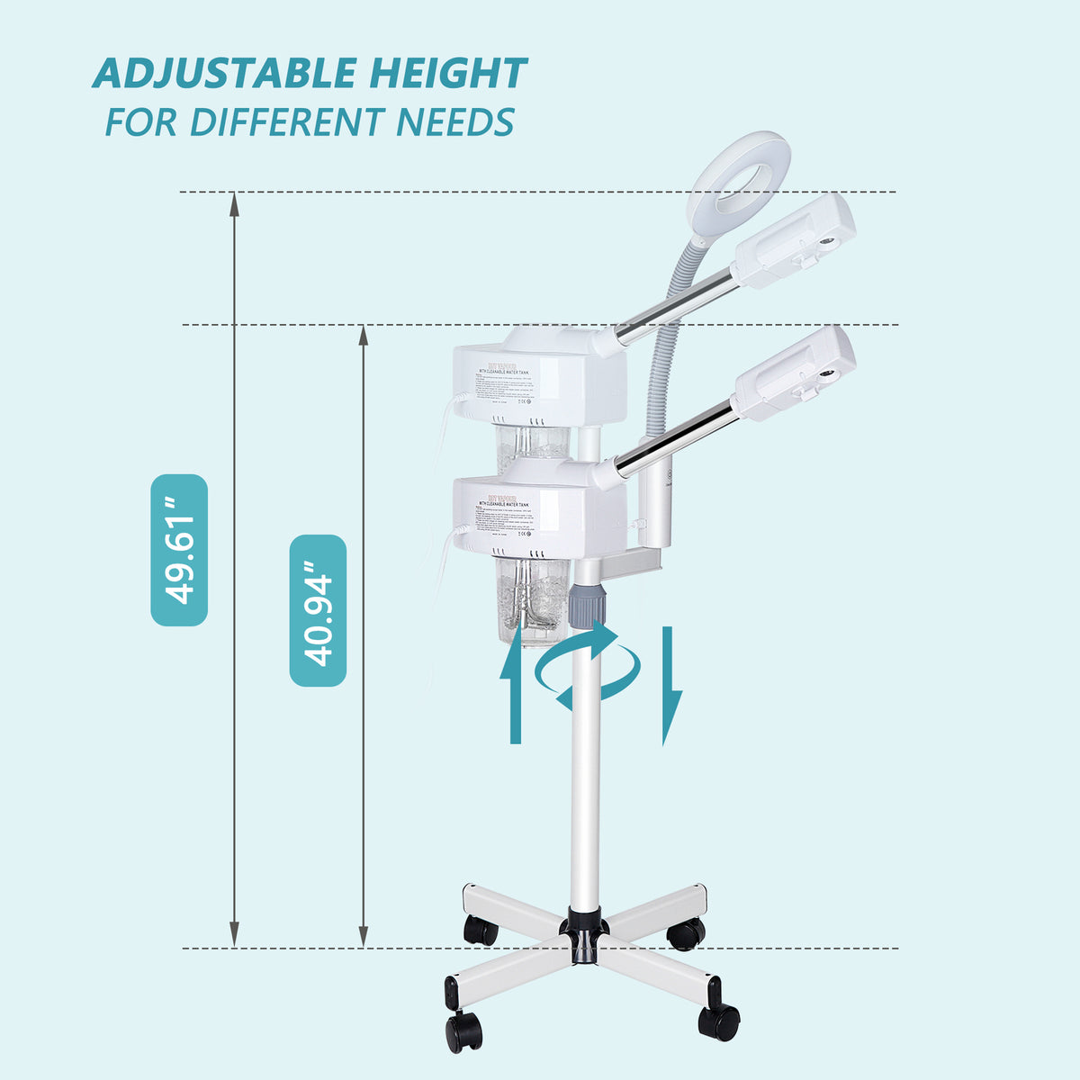 2-in-1 Facial Steamer with Magnifying Lamp and Hot Mist Function