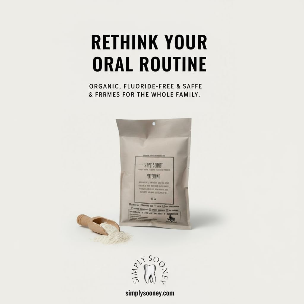 Remineralizing Organic Vegan Fluoride-Free Tooth Powder - Peppermint 1.52oz