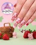 Strawberry Shortcake Character Nail Art Stickers - 3D Decals for Nails