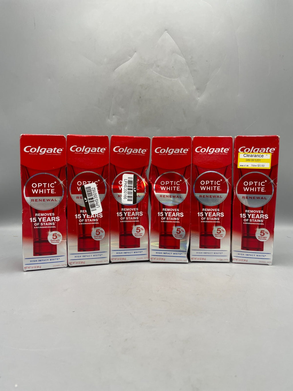 (6 Pack) Colgate Optic White Renewal Toothpaste 3oz - Enamel Brightening, Fresh Mint