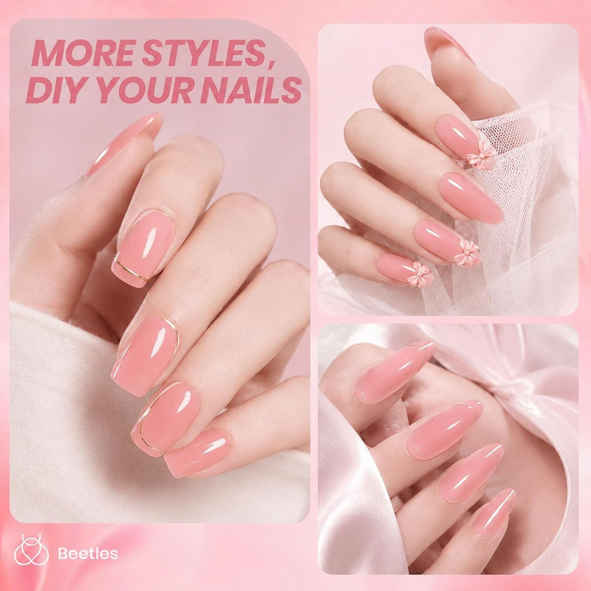 15ml Jelly Gel Nail Polish Nude Pink High Shine Long Lasting Manicure