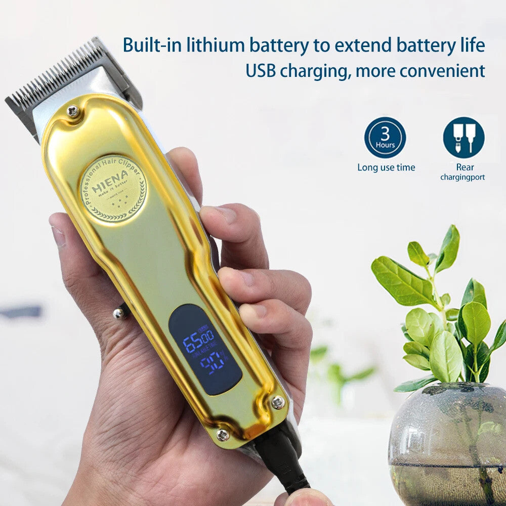 Professional Hair Clippers & Trimmer Kit with Adjustable Blades and Rechargeable Battery