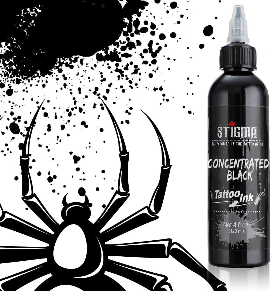 Professional Black Tattoo Ink 120ml Sterilized for Safe Skin Application