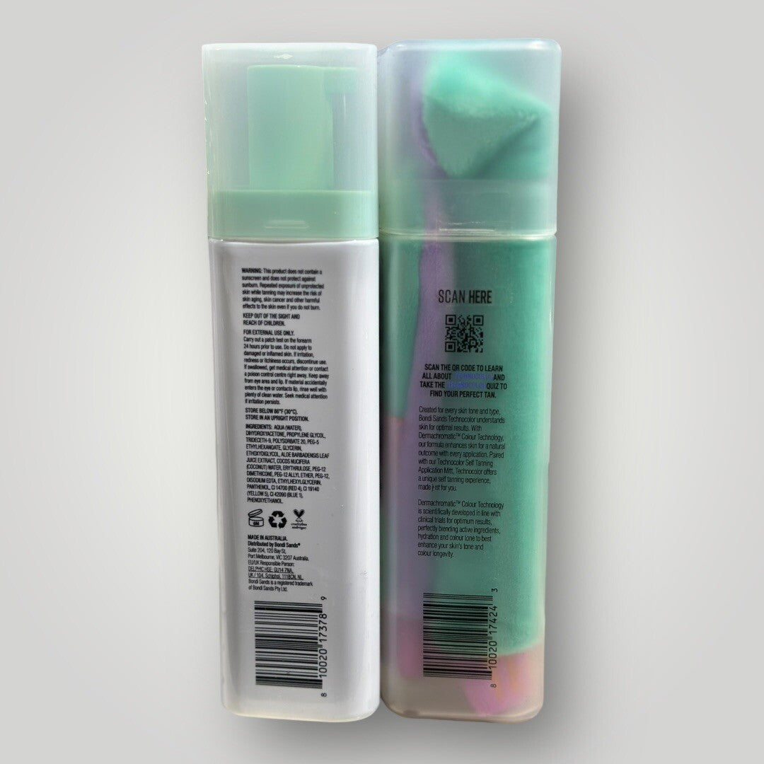Bondi Sands Technocolor Emerald Self Tan Foam - 1 Hour Express, 6.76 Oz + Mitt